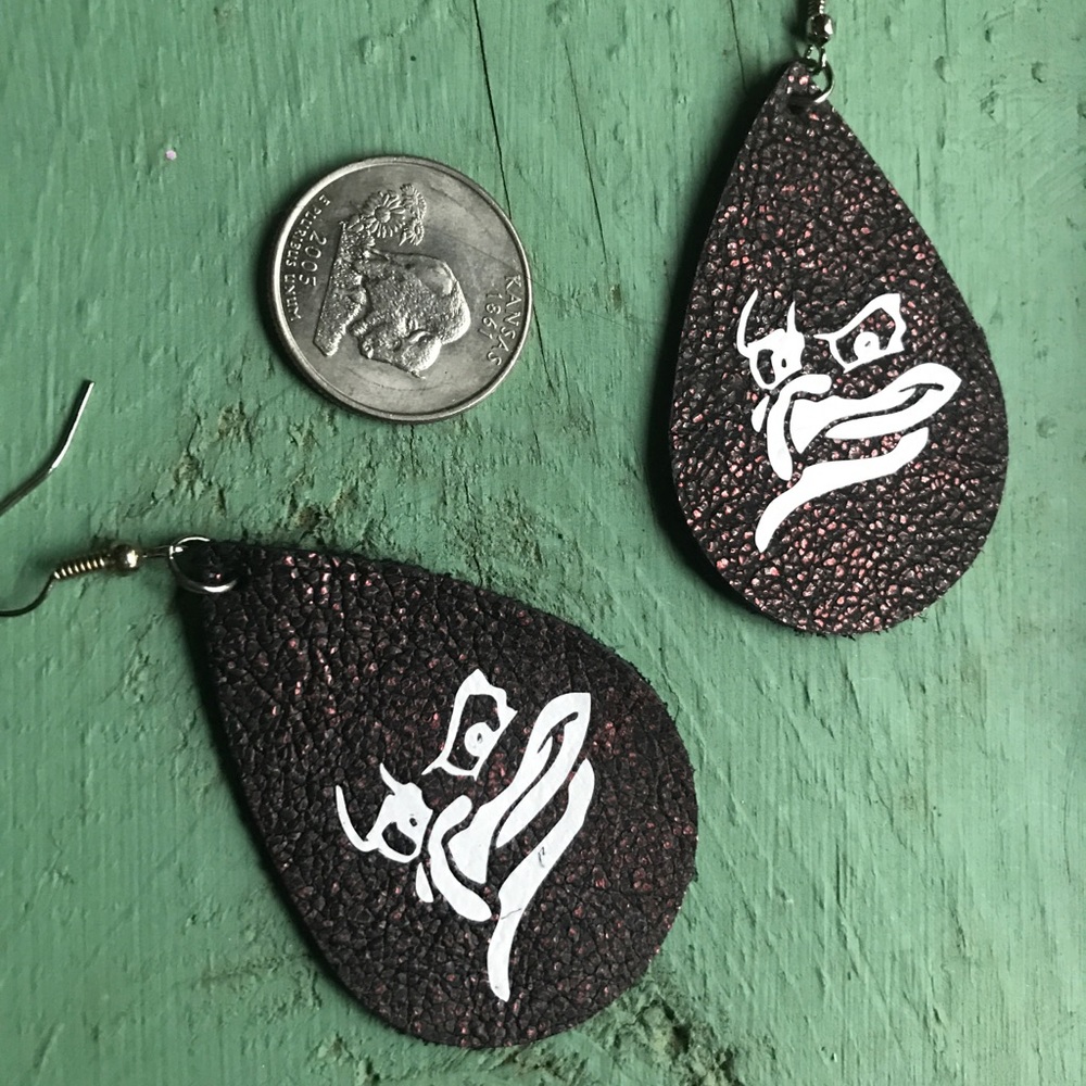 Virginia Tech earrings, hokies earrings, faux leather VT earrings, VT hokies